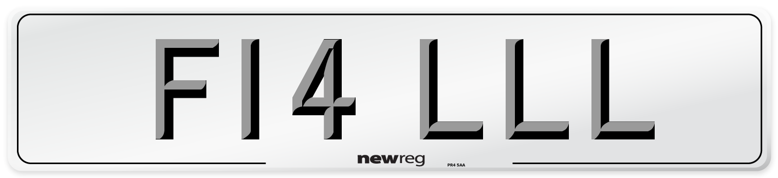 F14 LLL Number Plate from New Reg